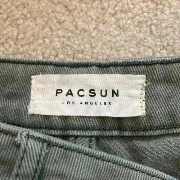 Pacsun dark green distressed high rise festival shorts in size 26 - Picture 5 of 6